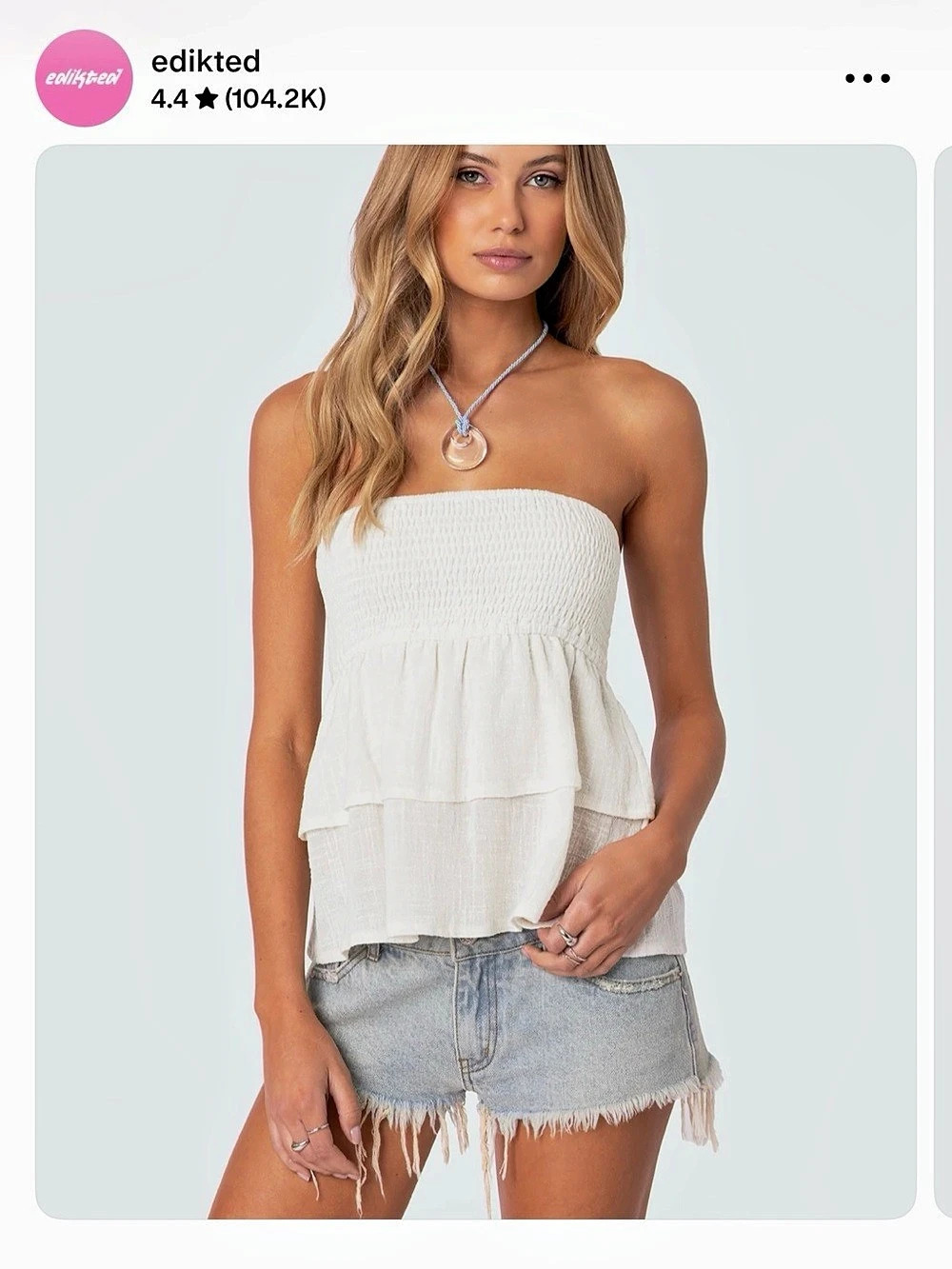 Edikted strapless ruffle top